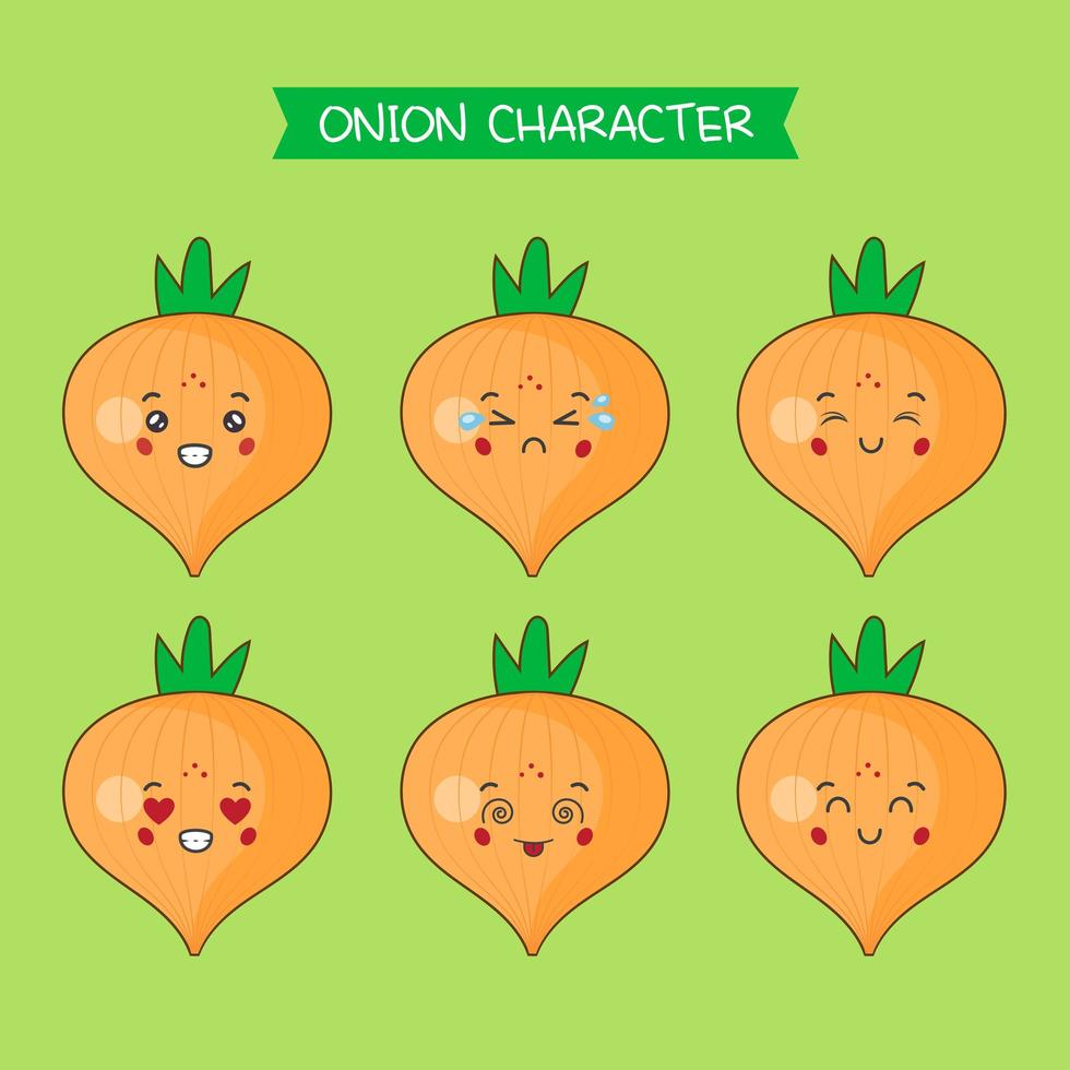 Cute Onion Characters Set vector