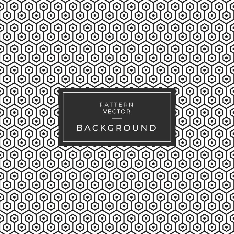 Hexagon grid pattern with lines and dots vector