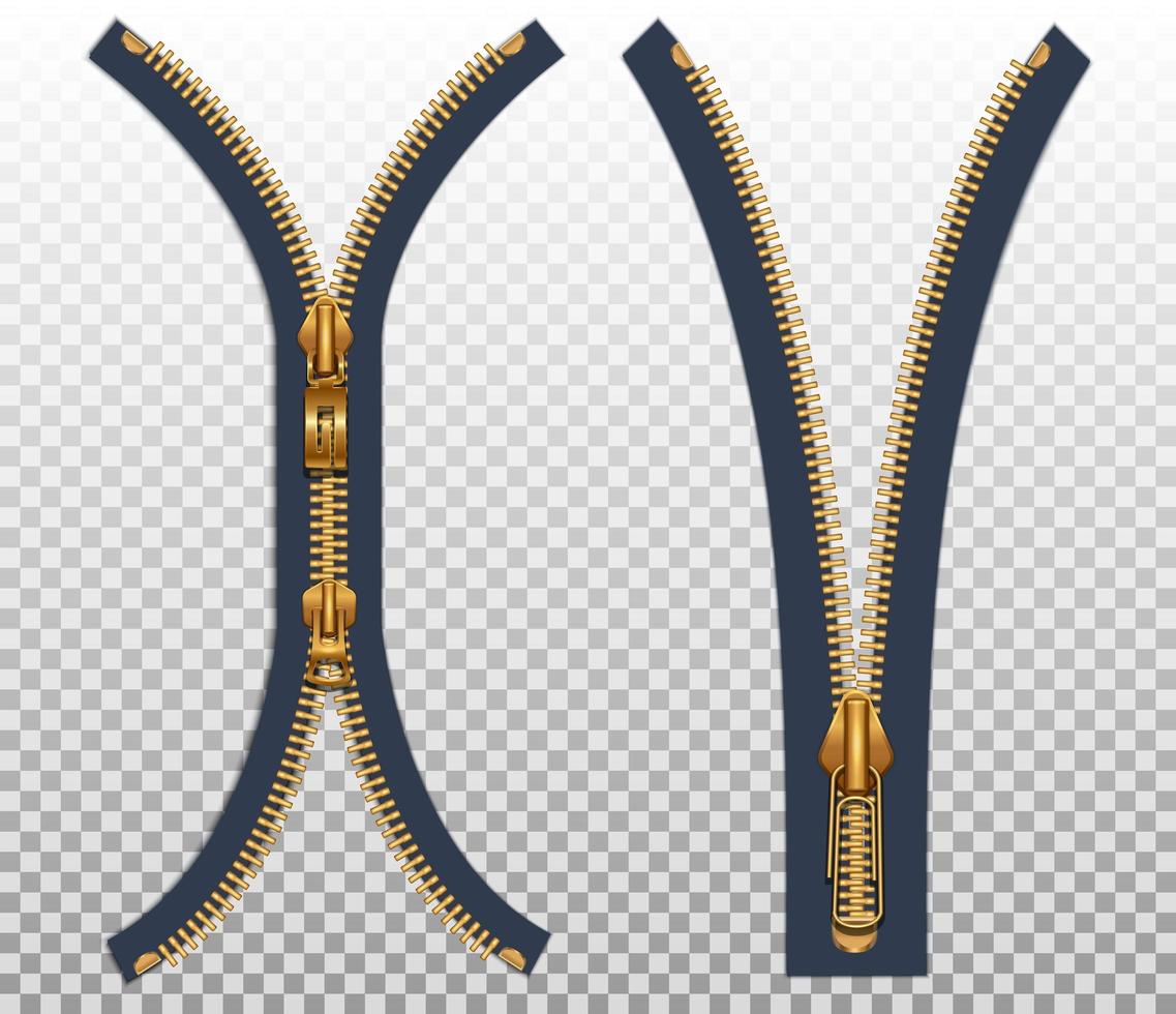 Two Zipper Set for Clothes vector