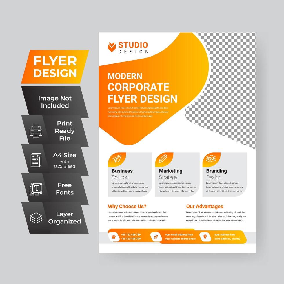 Template design for corporate flyer  vector