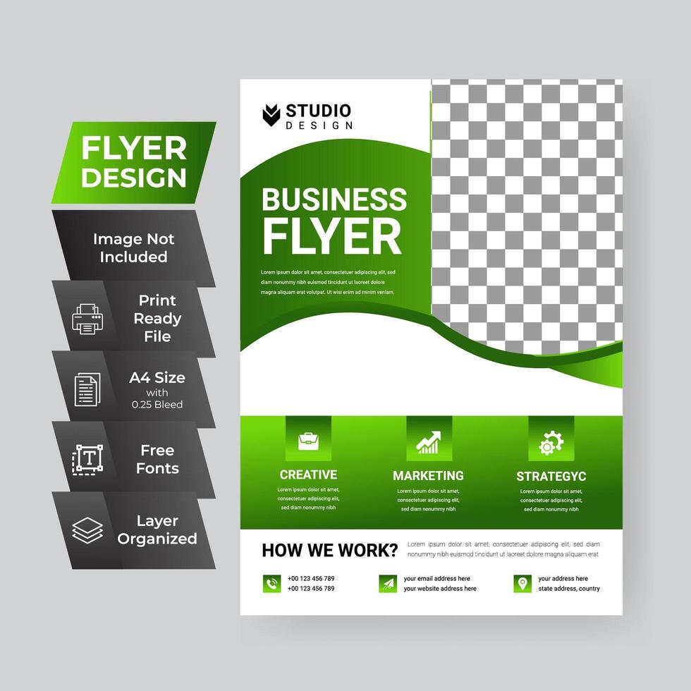 Green Corporate Flyer Template vector