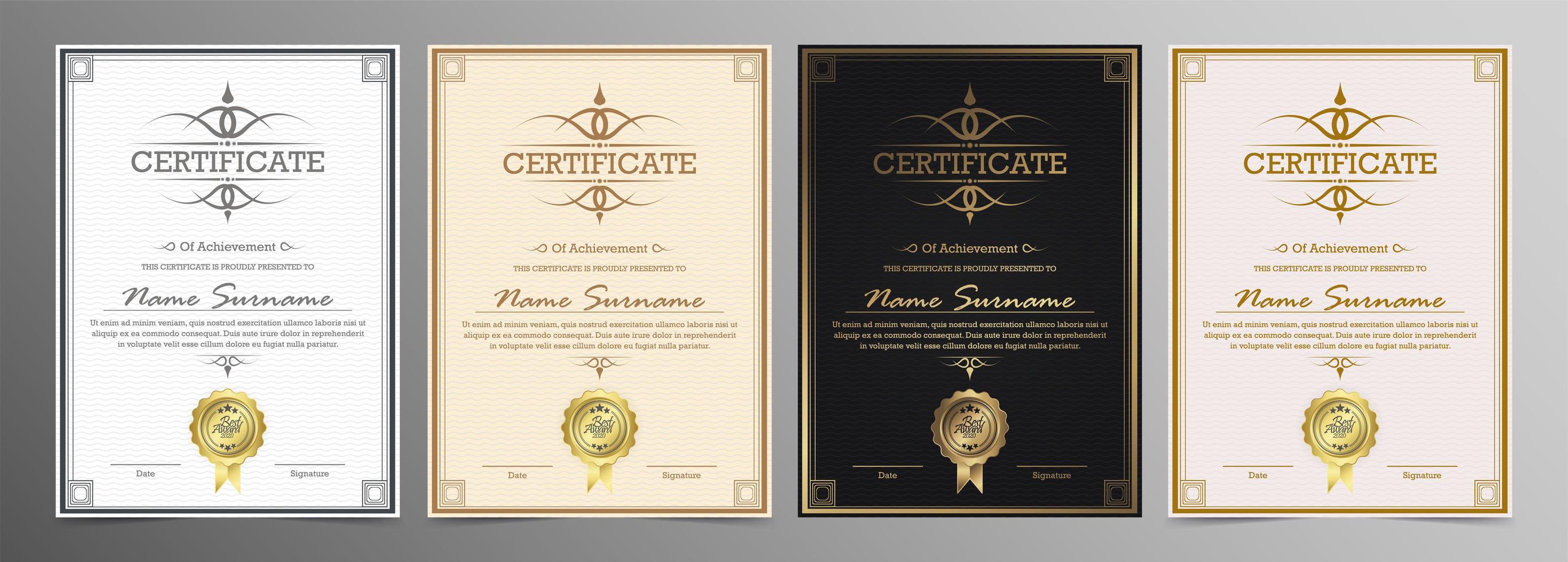 Certificate Template Diploma Set vector