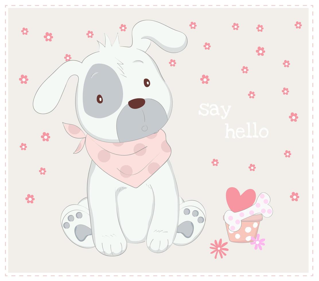 Puppy Dog with Scarf vector