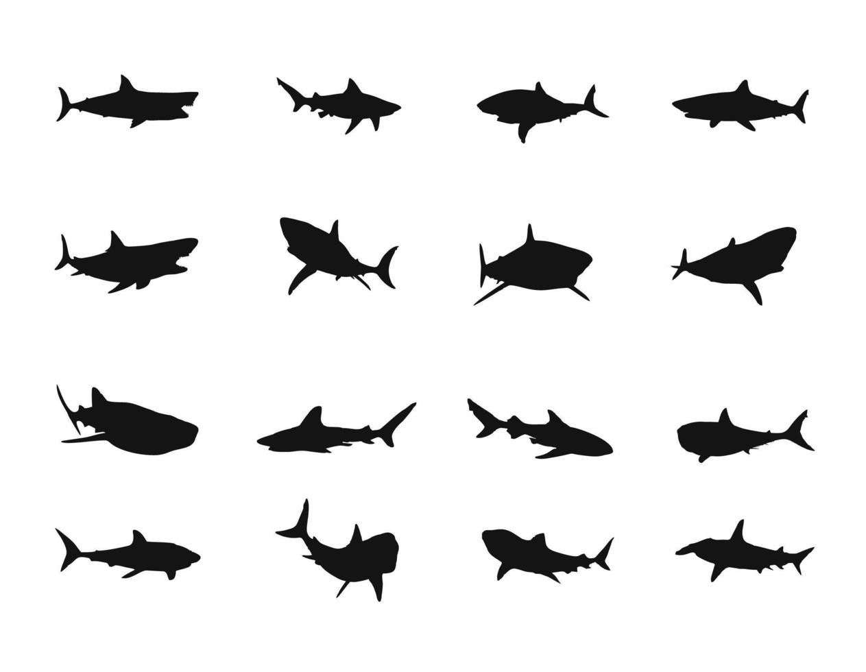 Shark Silhouette Set vector