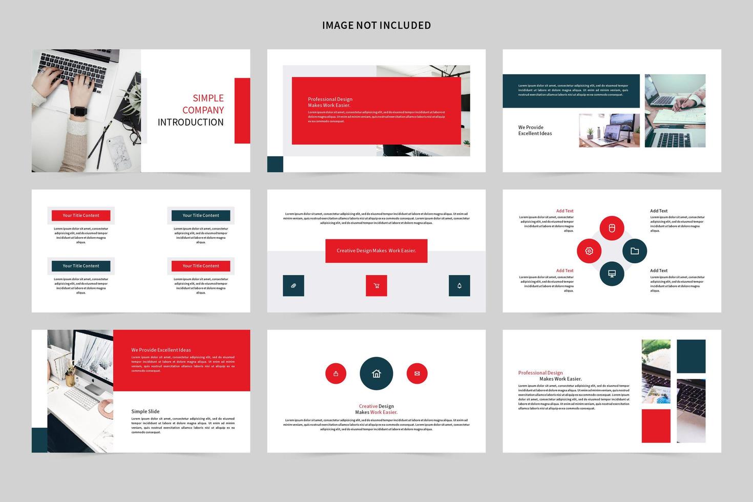 Simple company introduction demo slide set vector