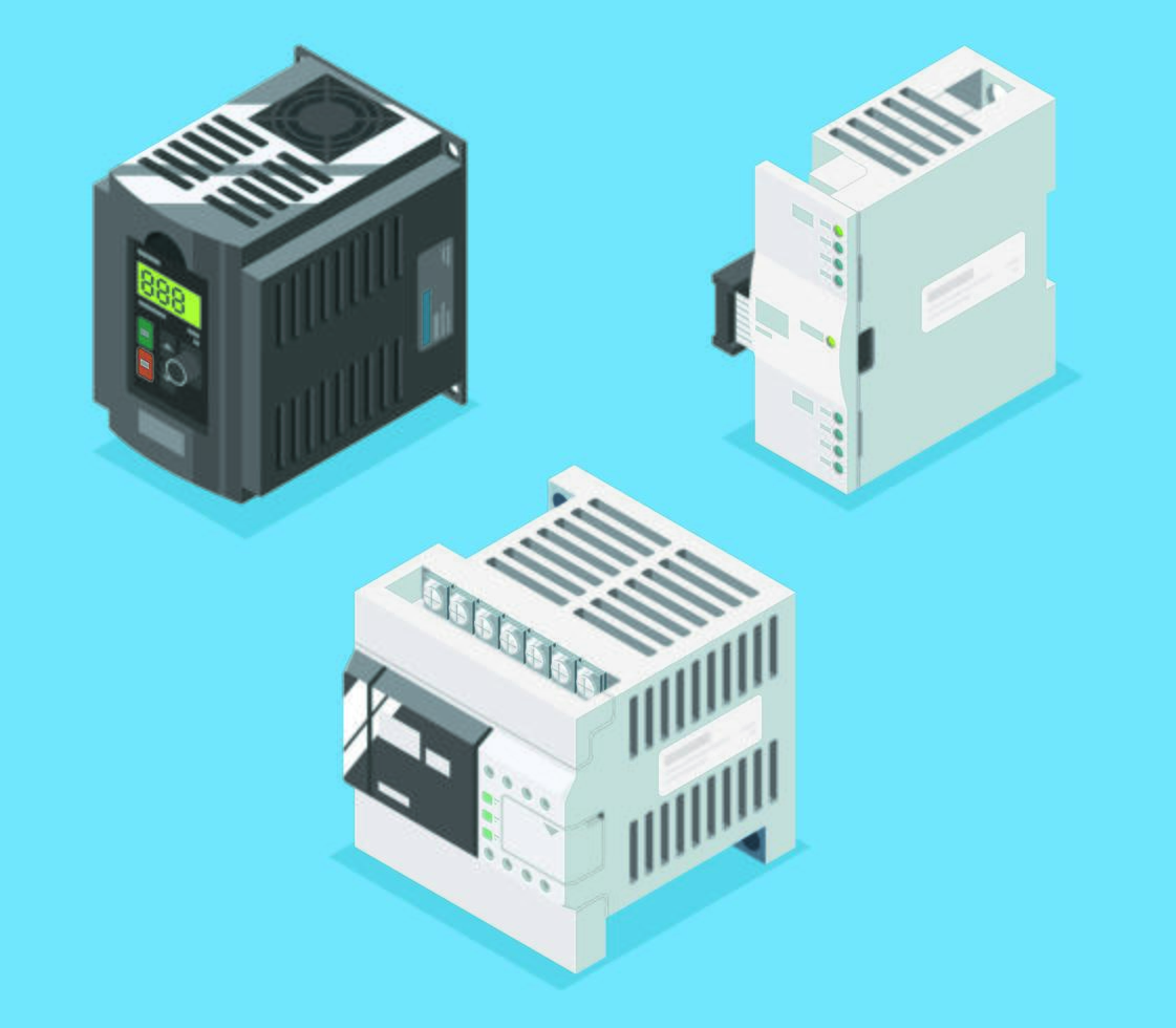 PLC system equipment  vector