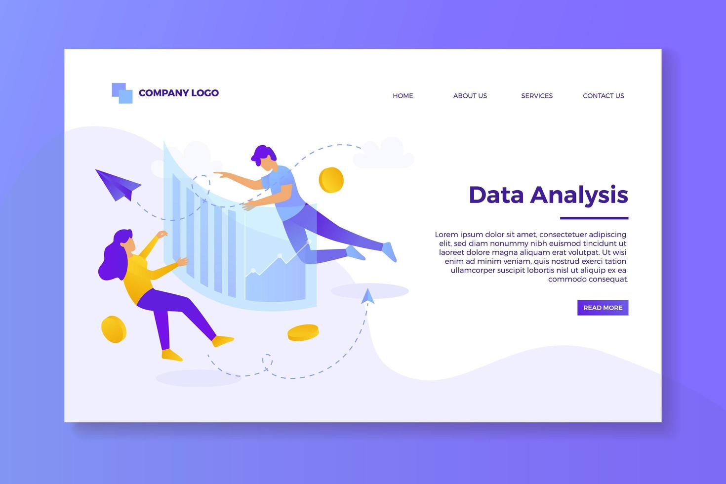 Data Analysis Landing Page vector