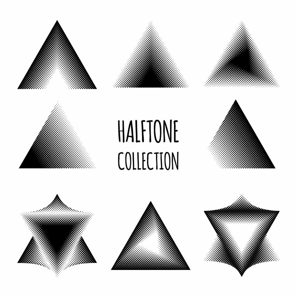 Triangle halftone pattern collection vector