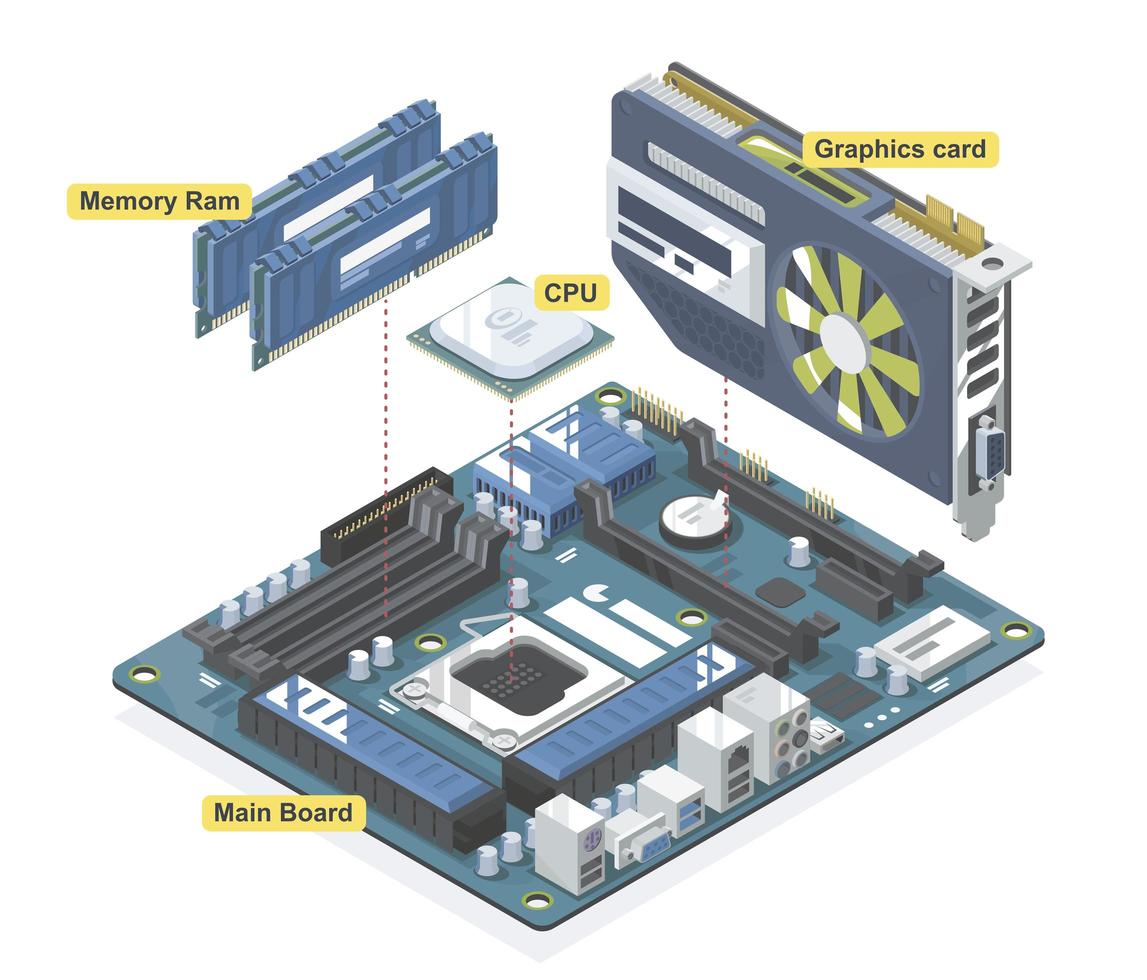 equipo de hardware de computadora vector