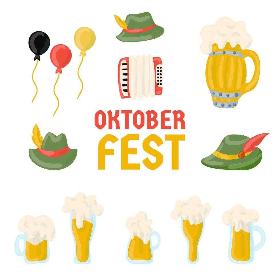 Colección de elementos del festival Oktoberfest vector