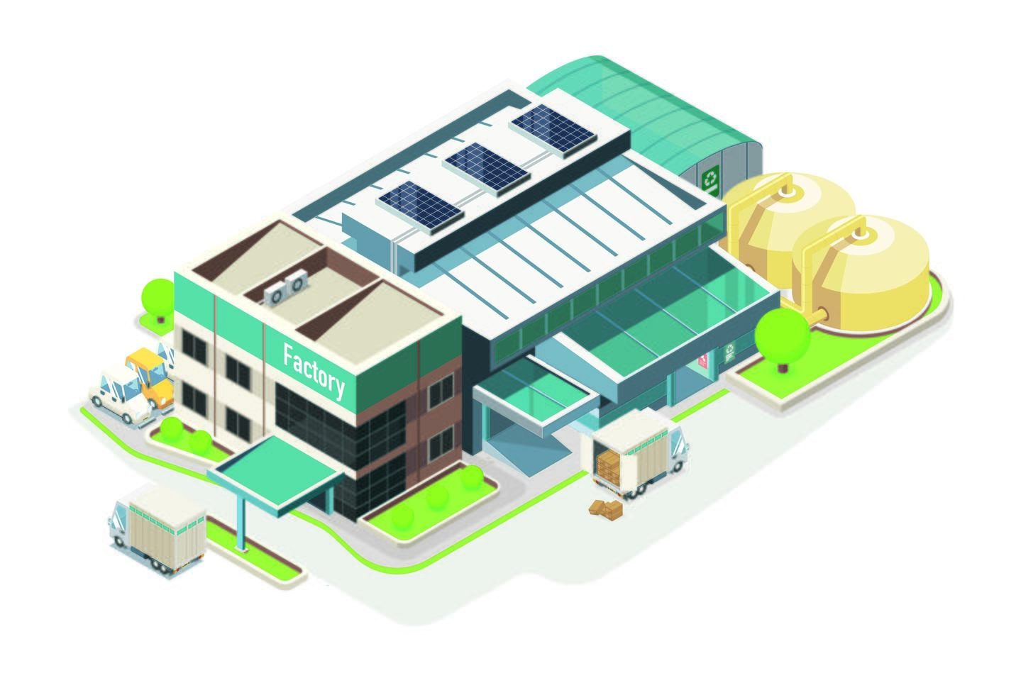 Electronic green factory vector