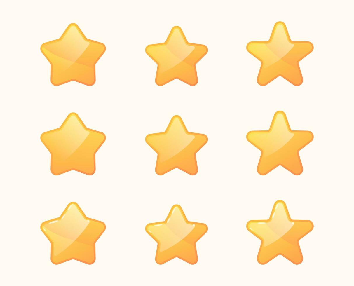 Golden star icons vector