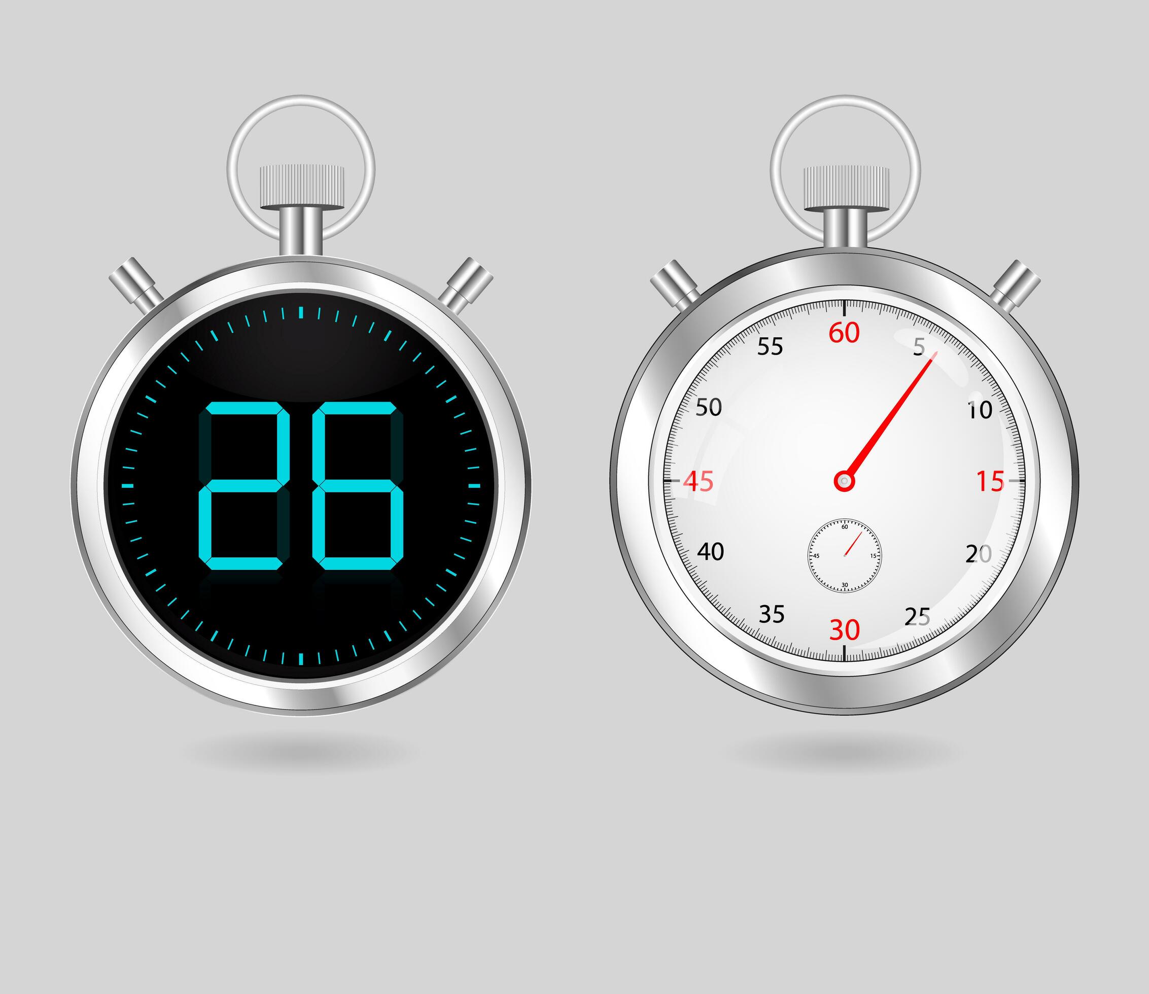 Digital and analog timers 1223258 Vector Art at Vecteezy