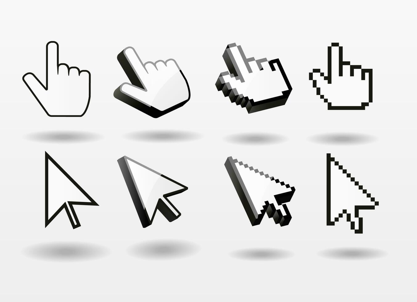 Mouse pointer set vector