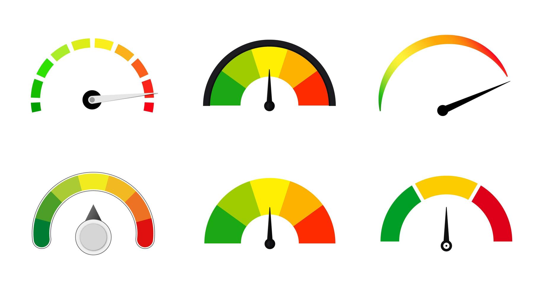 Satisfaction meters scale set vector