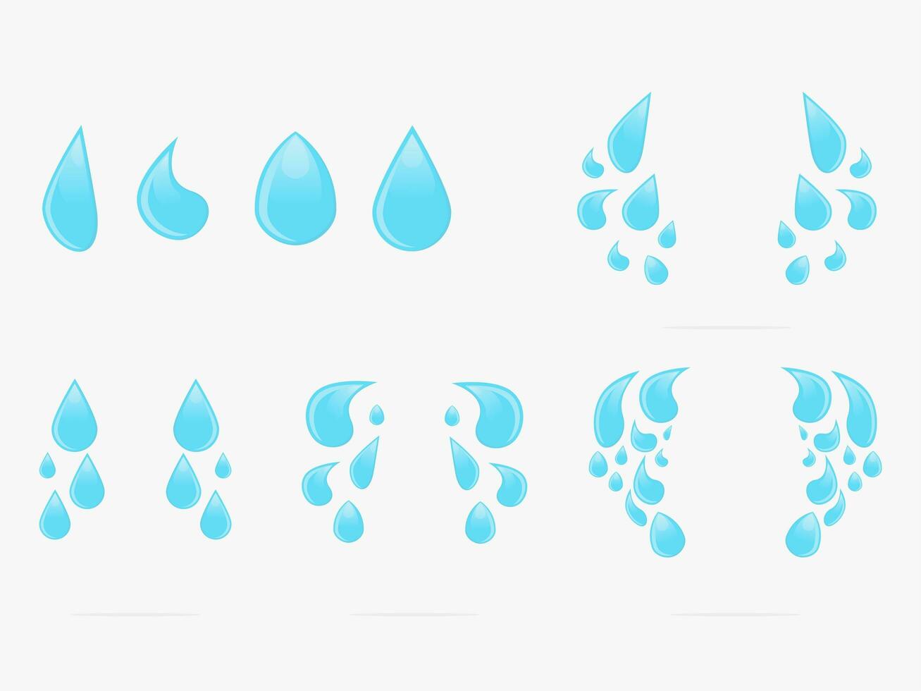 conjunto de gotas de agua vector