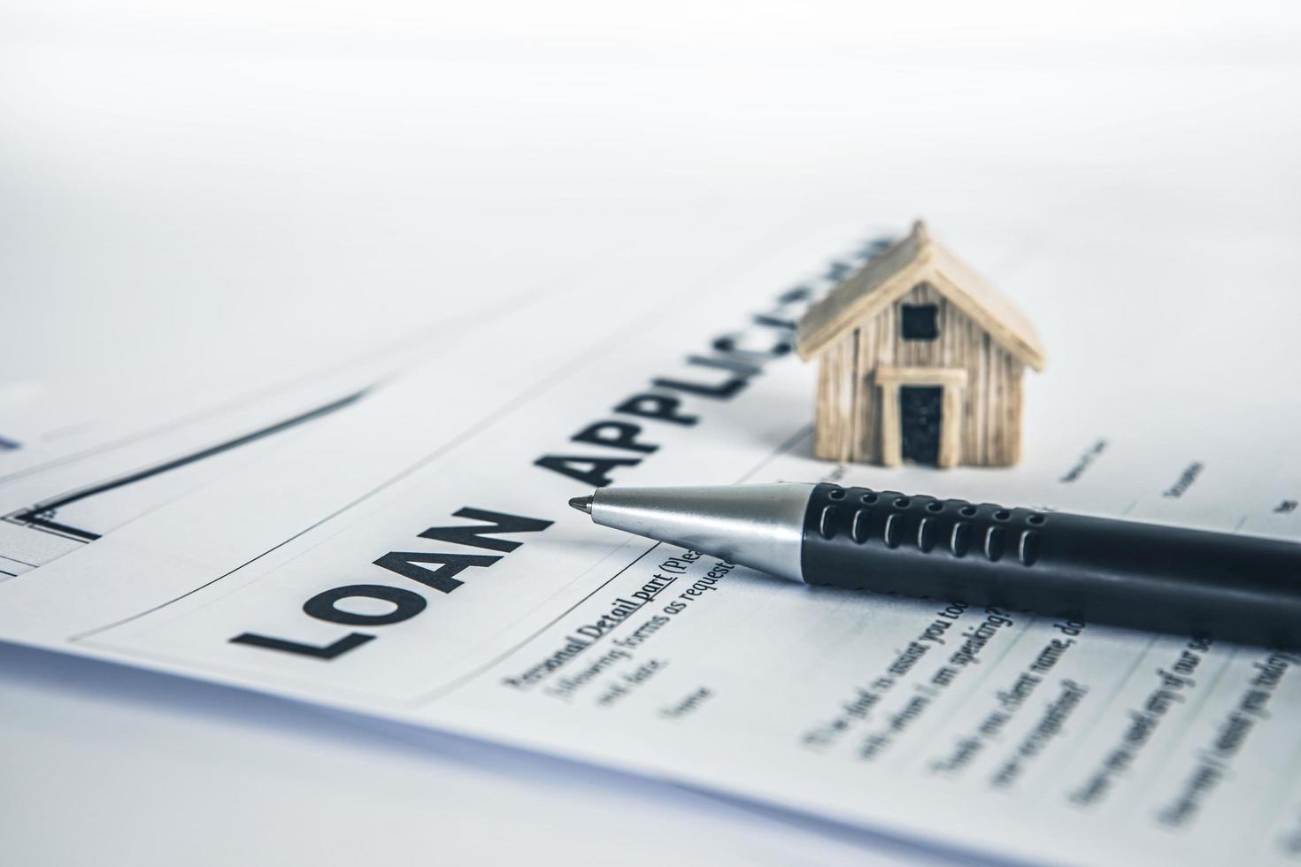 Close-up of a home loan application photo