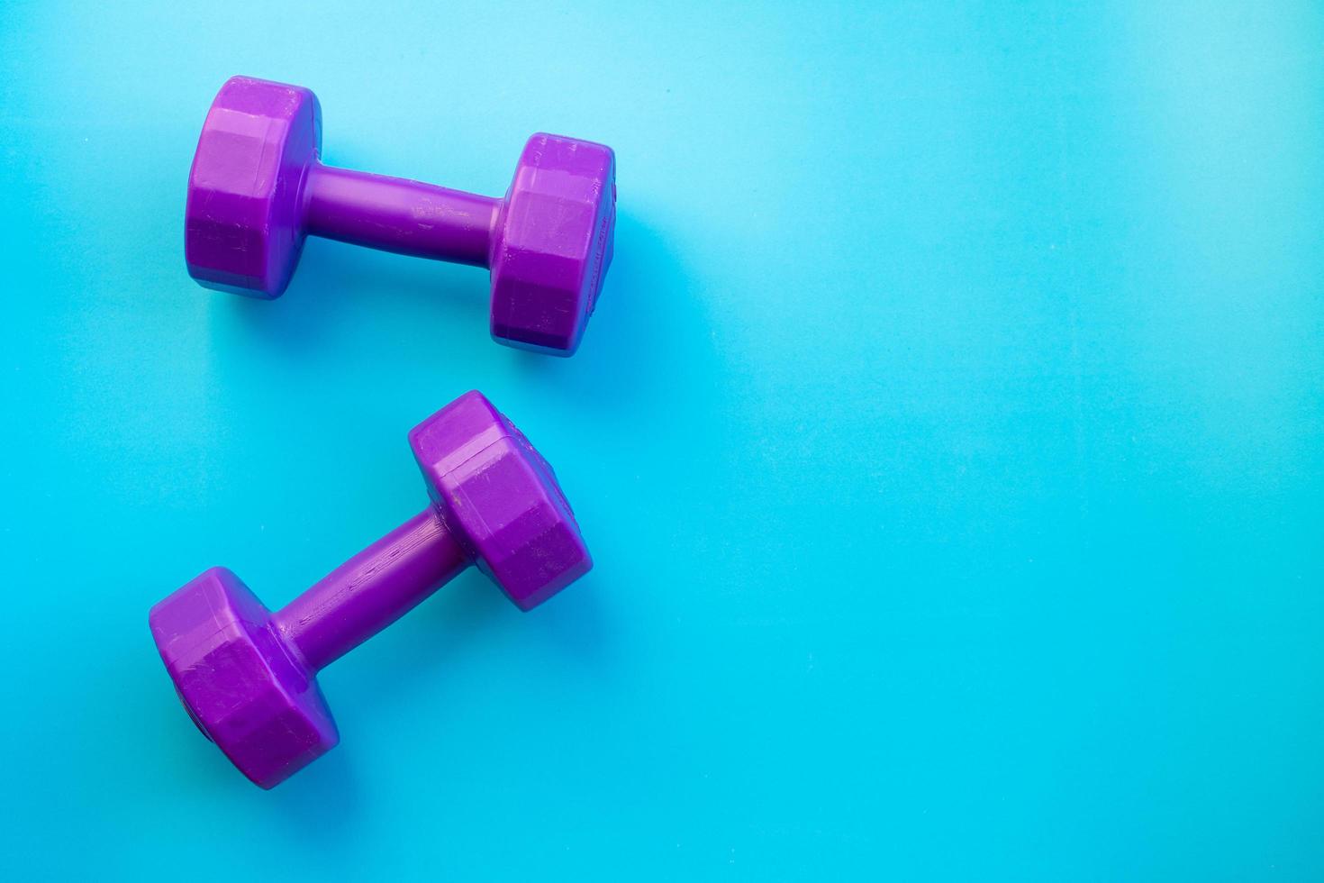 Flat lay of dumbbells  photo