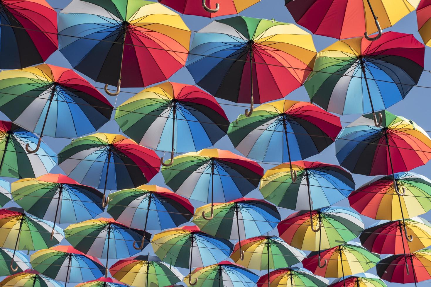 Colorful background of beautiful umbrellas  photo