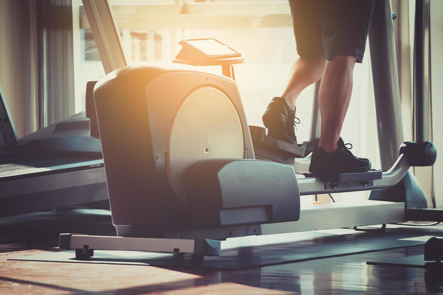 Man exercising in the gym photo