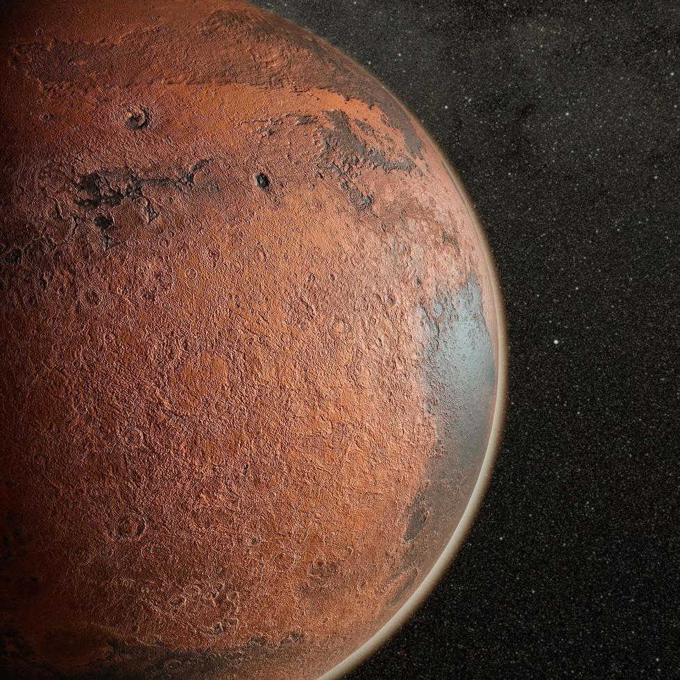 Red planet in deep space photo