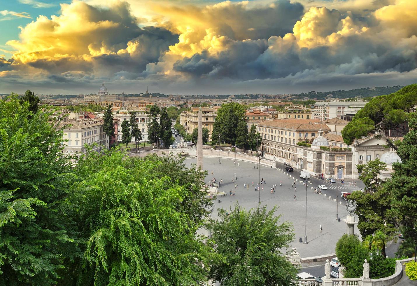 Overview of Piazza del Popolo in Rome photo