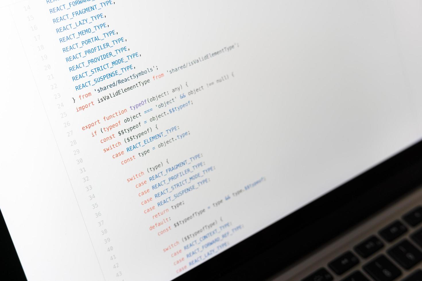 Lines of code on a laptop computer screen photo