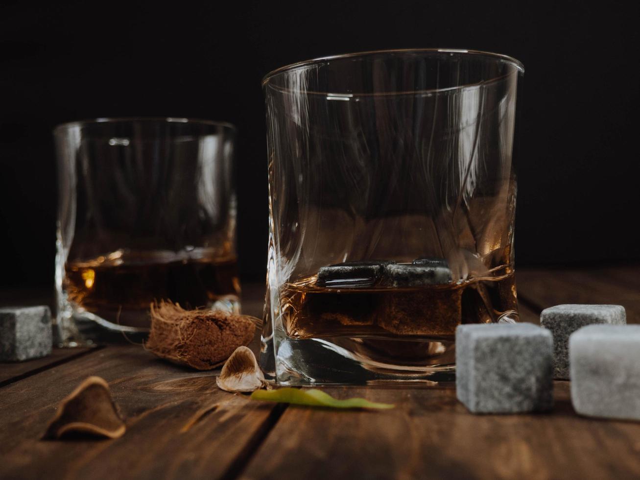 Glasses of whiskey photo