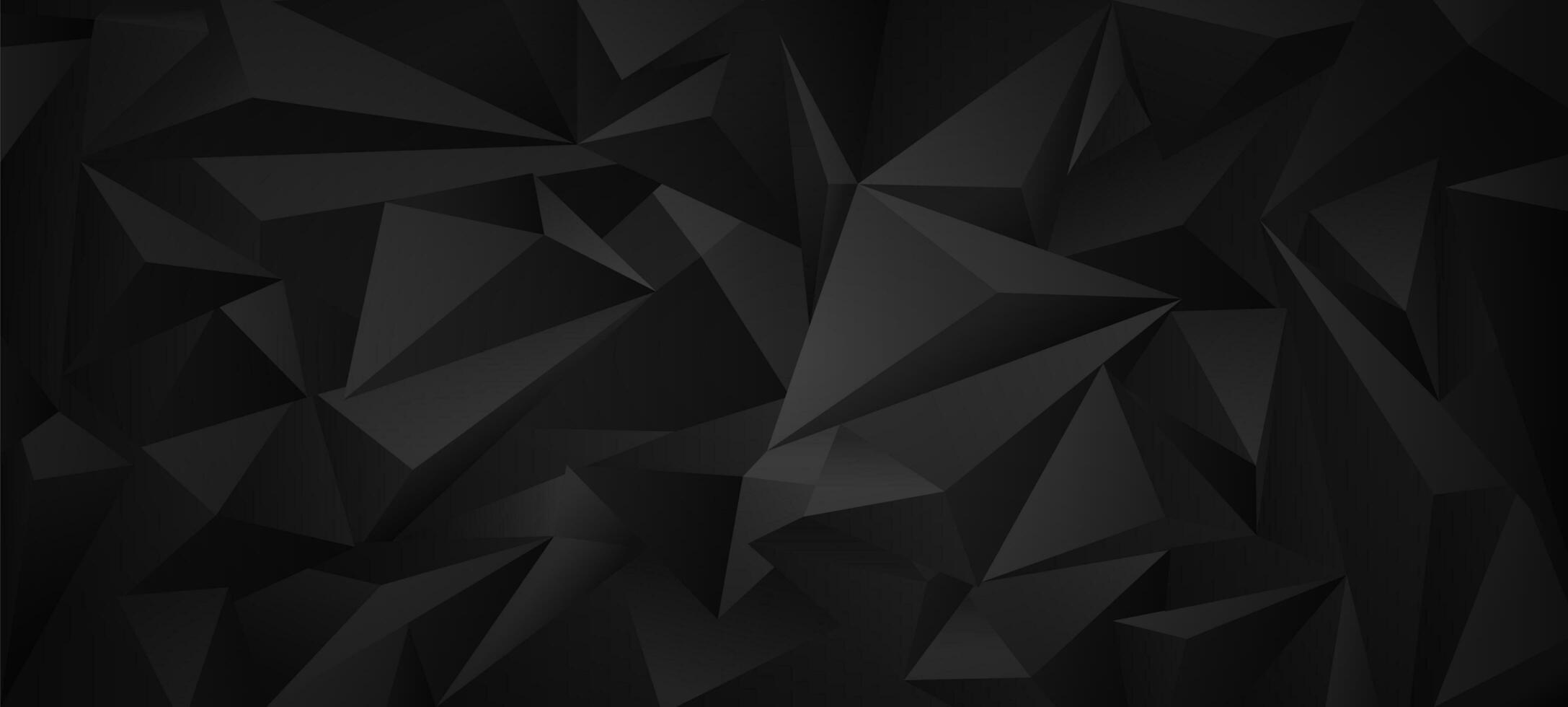 Black low poly geometric background . vector