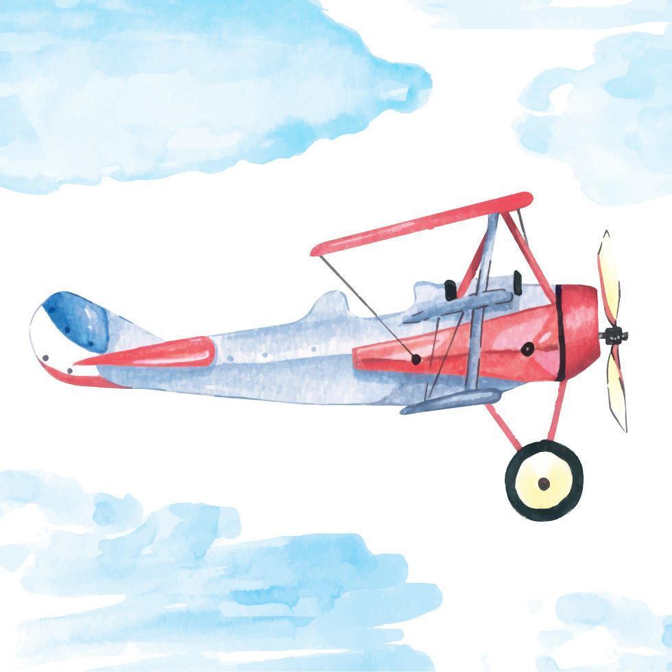 Plane Painting with Watercolor vector