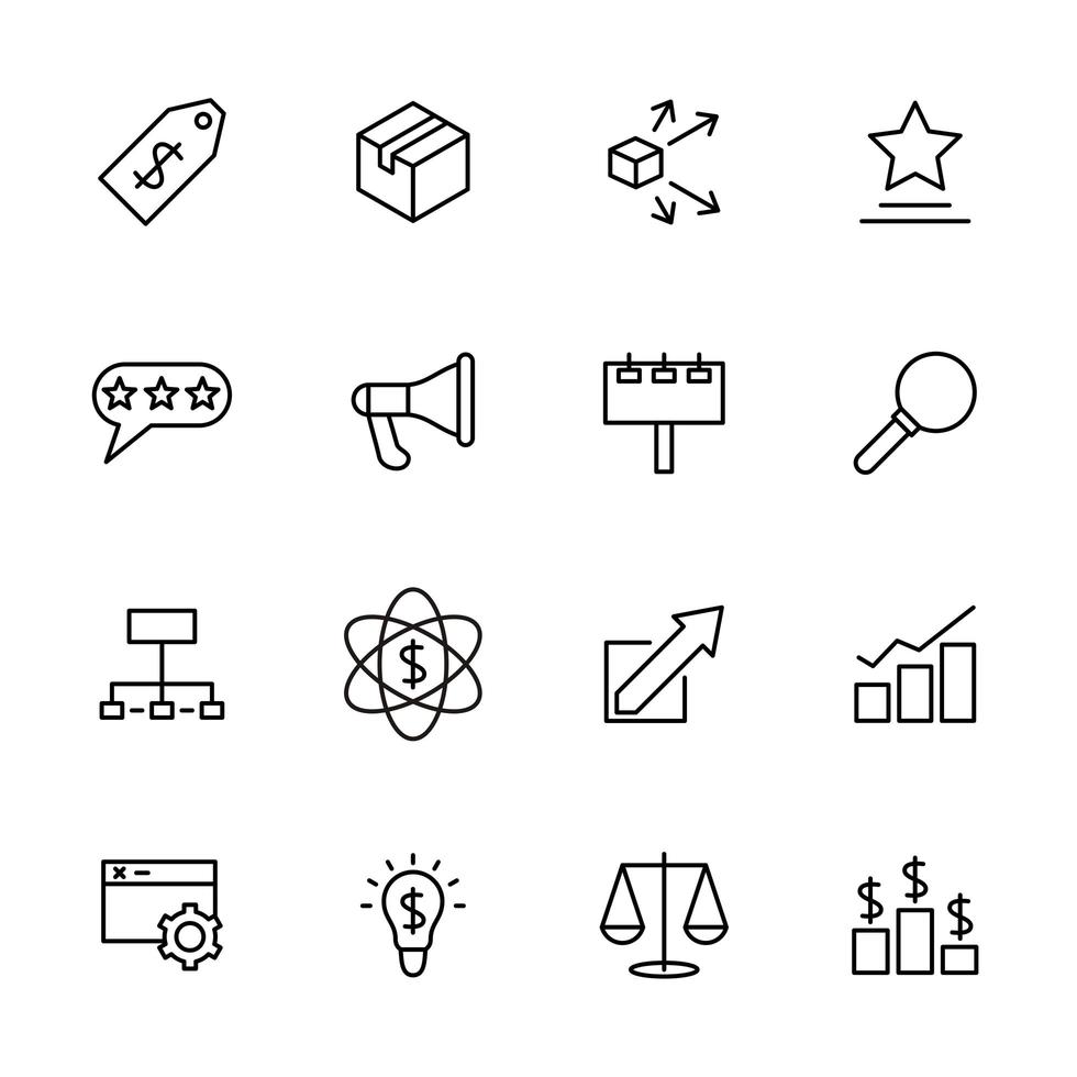 Line Icon Set Related to Marketing Activity vector