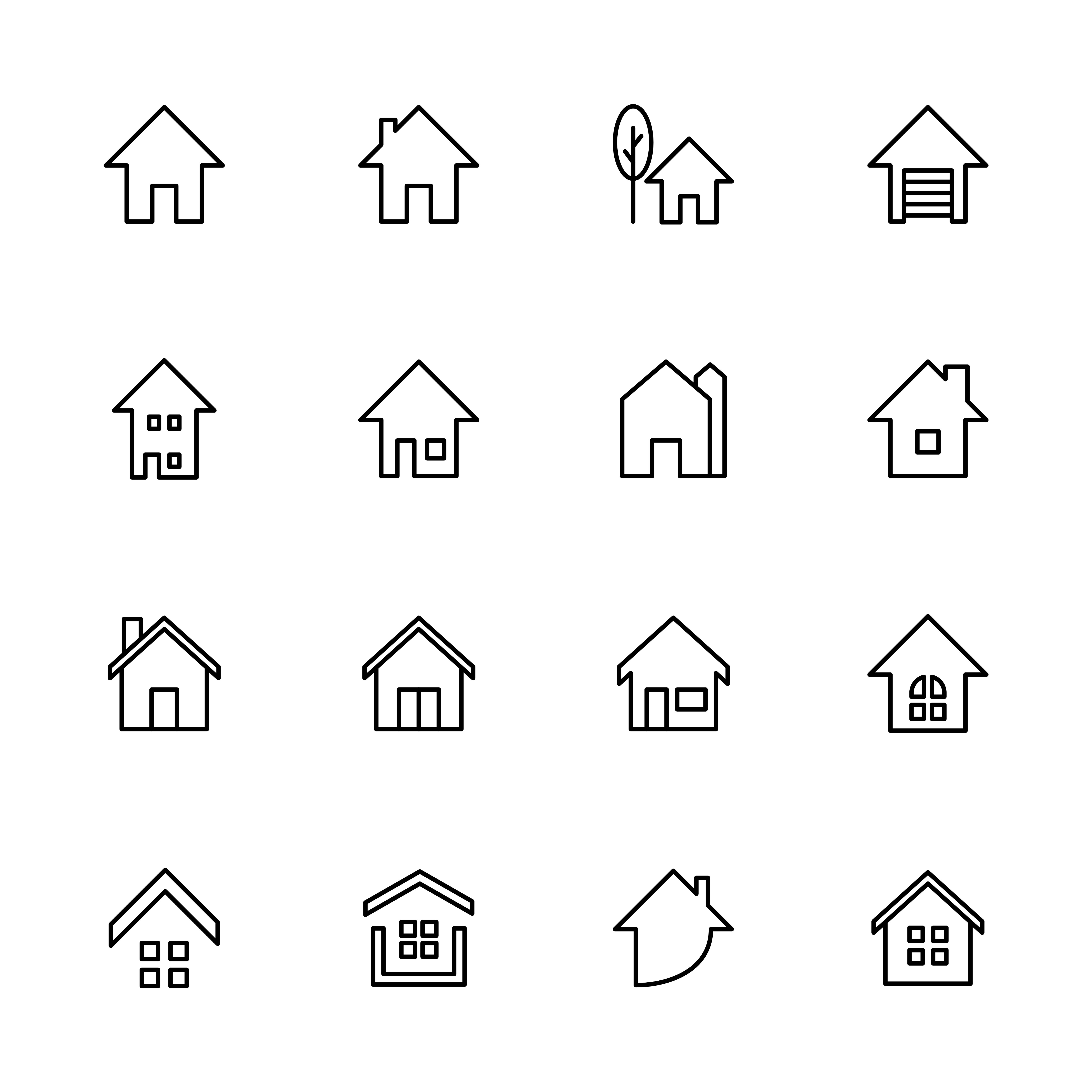 House Icons Related To Real Estate Set 1225207 Vector Art At Vecteezy