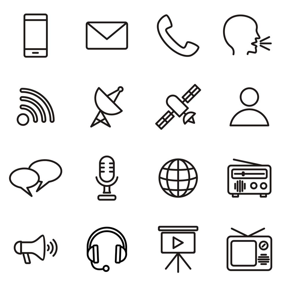 conjunto de iconos de comunicación vector