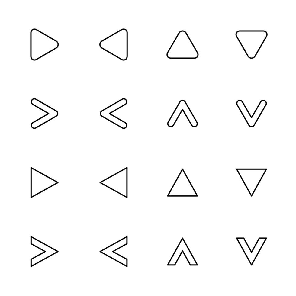 Outlined Arrow Set vector