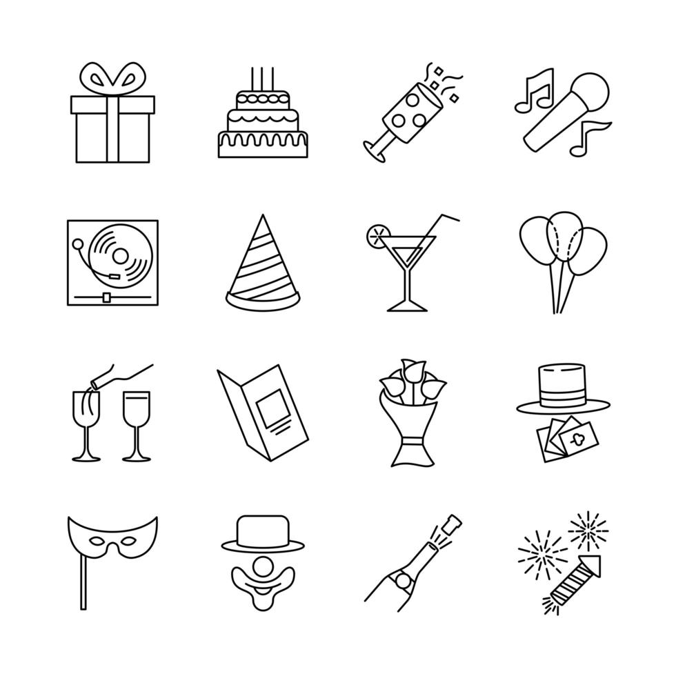 diseño de icono para fiesta de cumpleaños vector