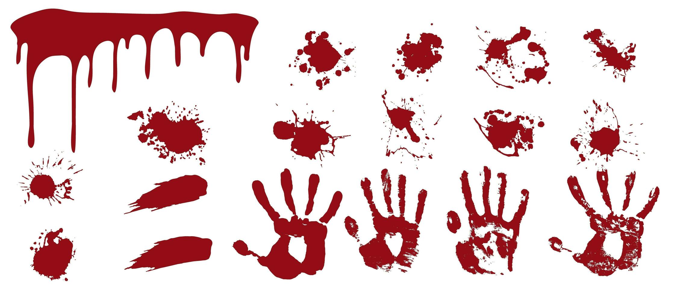 Bloody spray and handprints.  vector