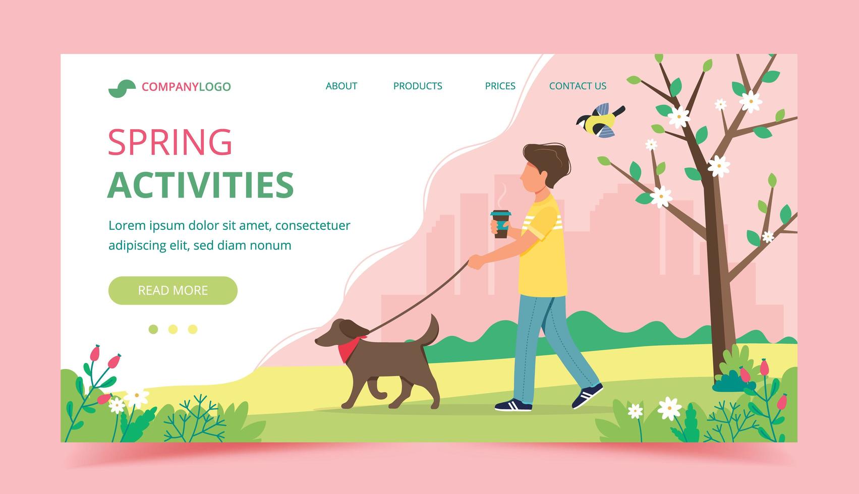 Spring Activities Landing Page  vector