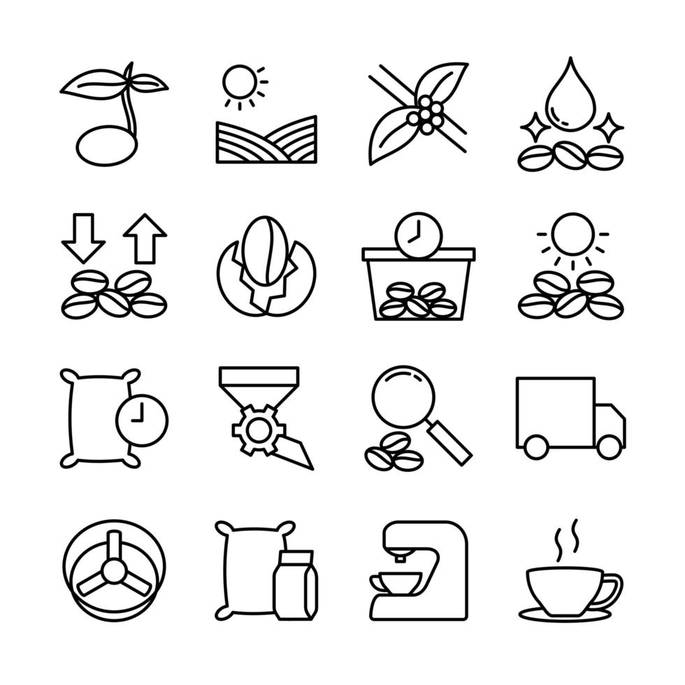 Related Icons for Coffee Producing vector