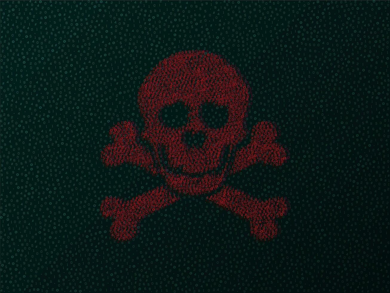 Virus bug code skull design vector