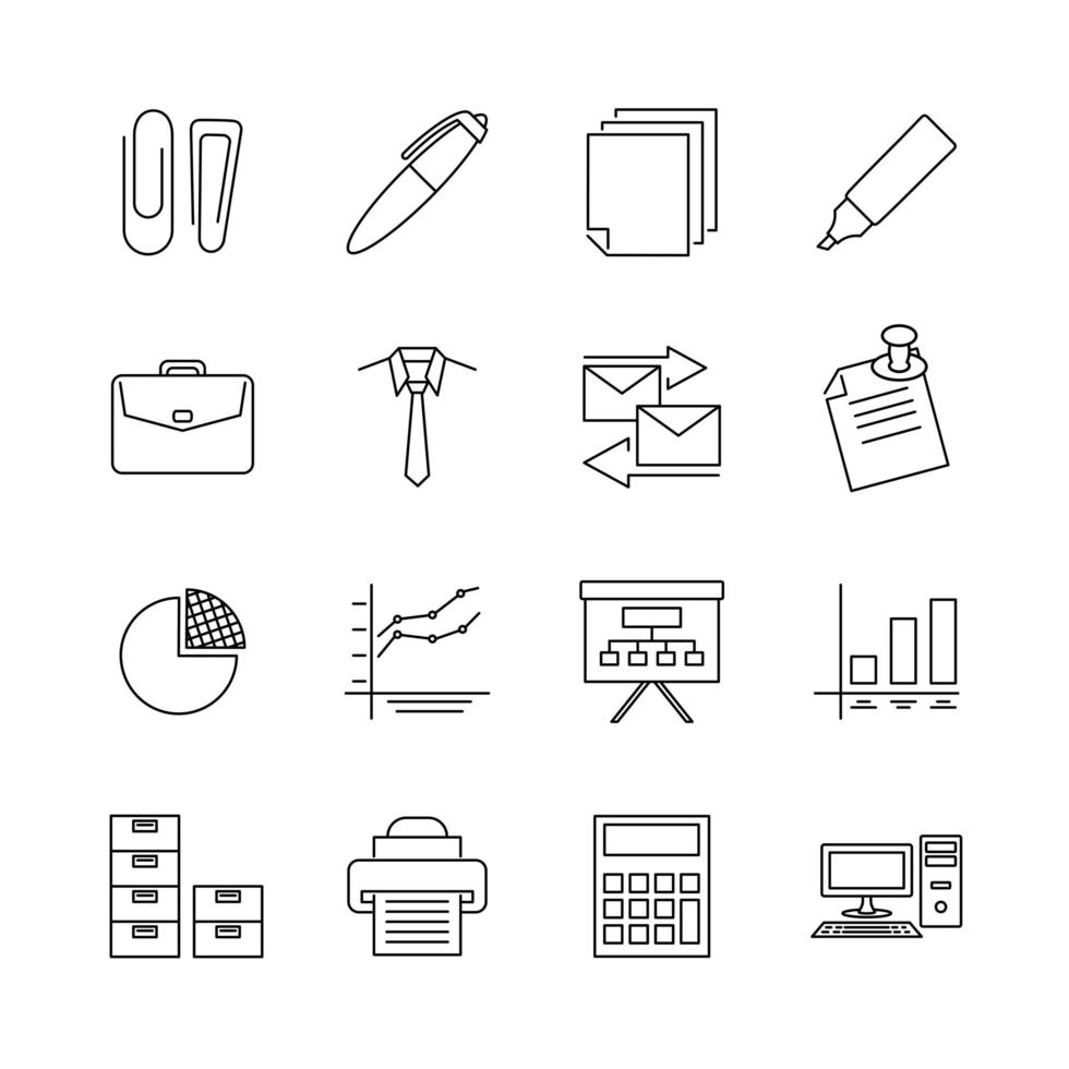 Icon Set for Office Activity vector