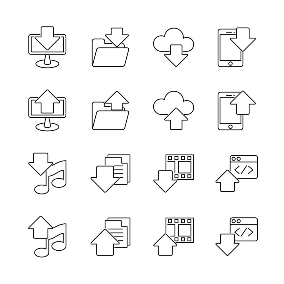 Basic Line Icon For User Interface and Web Hosting vector