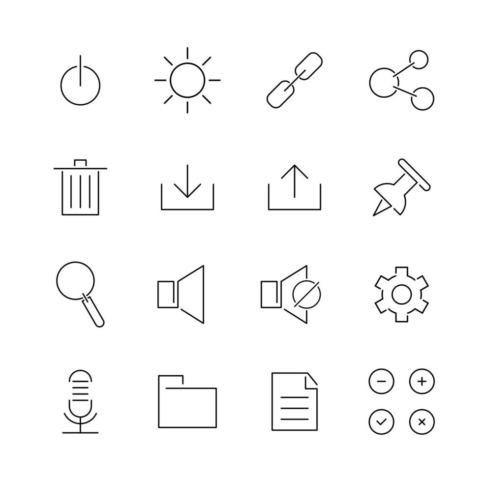 User Interface Line Icons vector