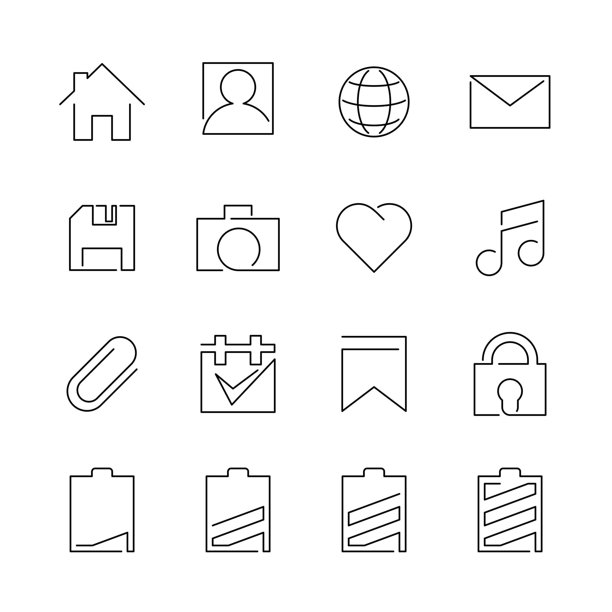 Line Icon Set for User Interface 1225288 Vector Art at Vecteezy