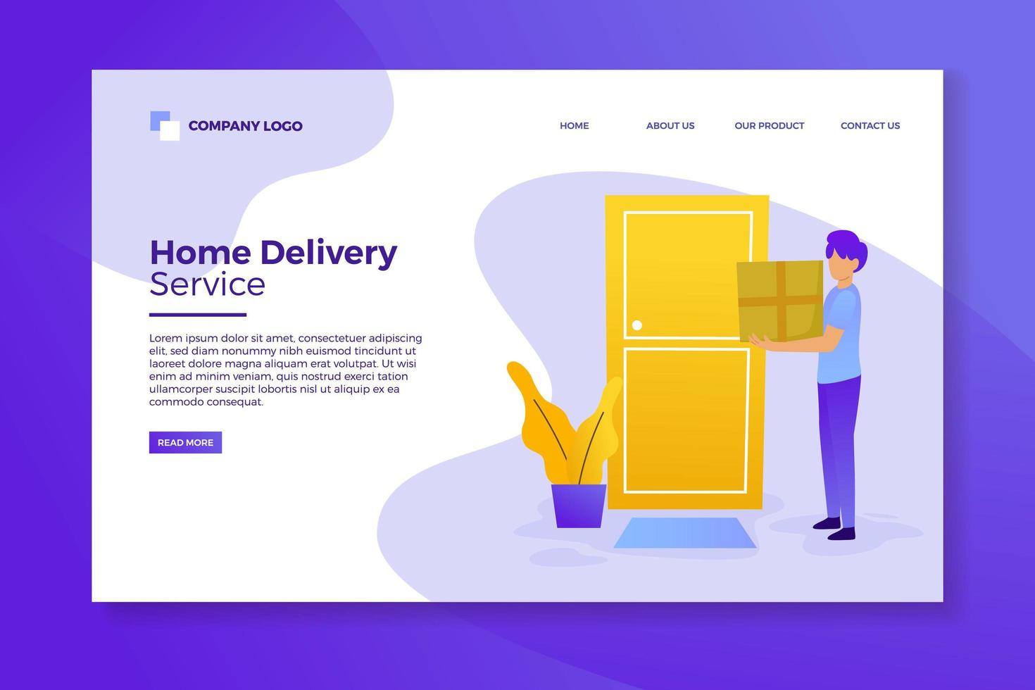 Home Delivery Service Landing Page vector