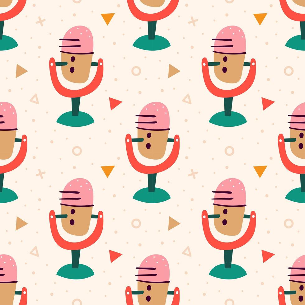 Colorful Microphone Pattern vector