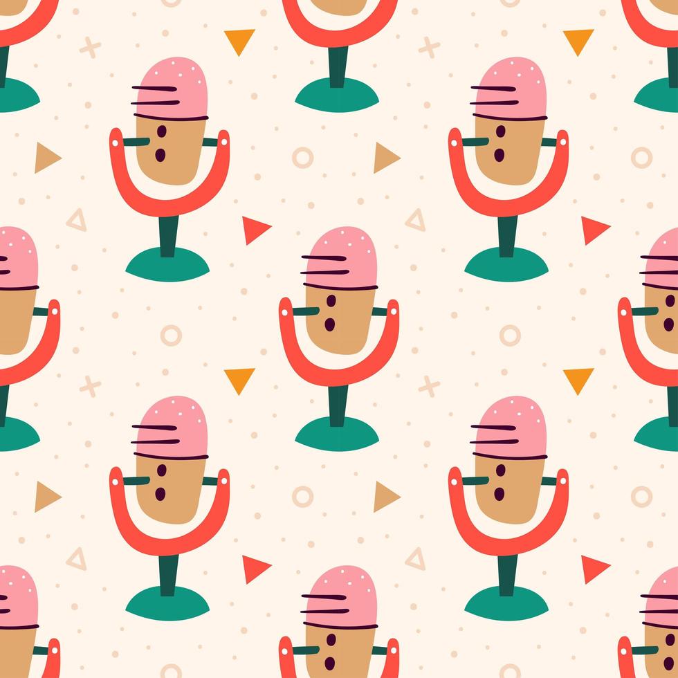 Colorful Microphone Pattern vector