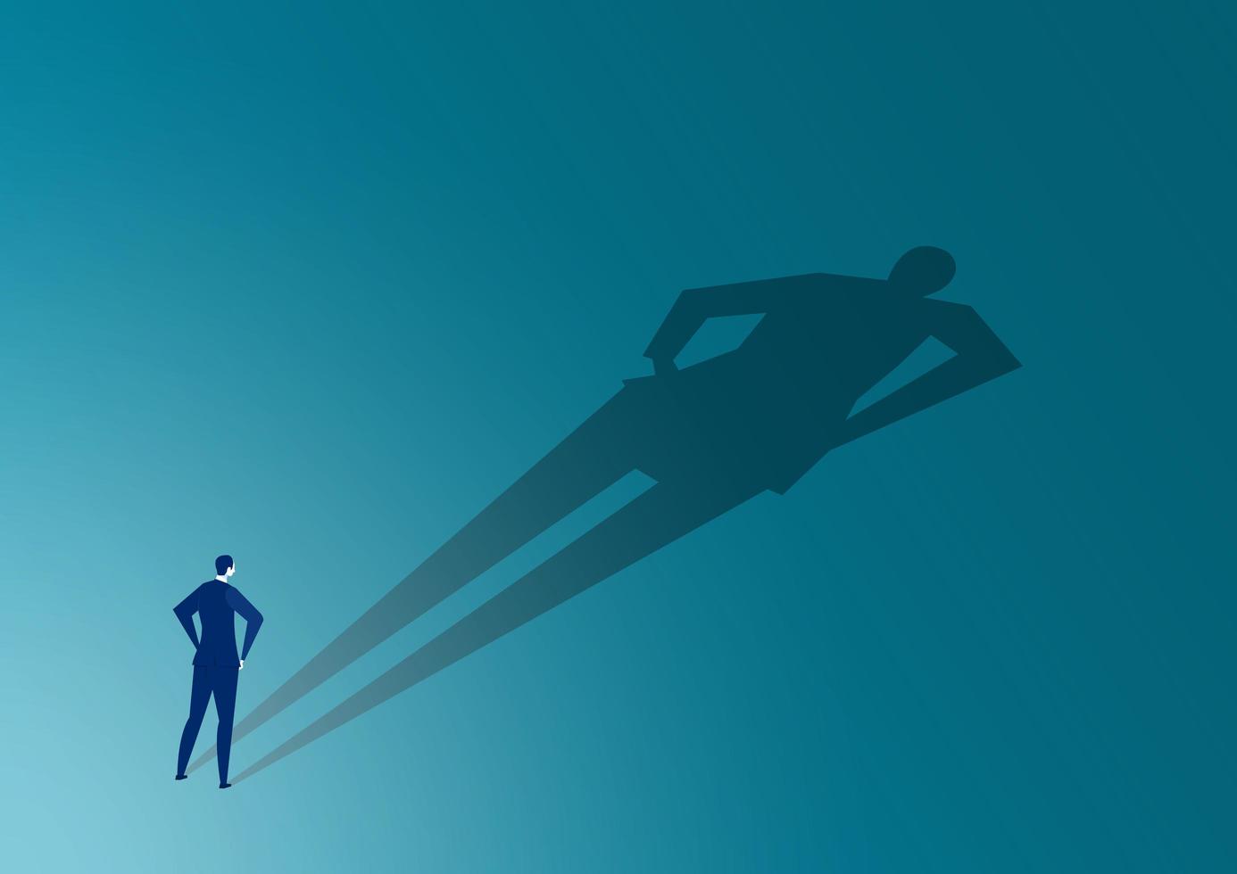 Business man with large shadow vector