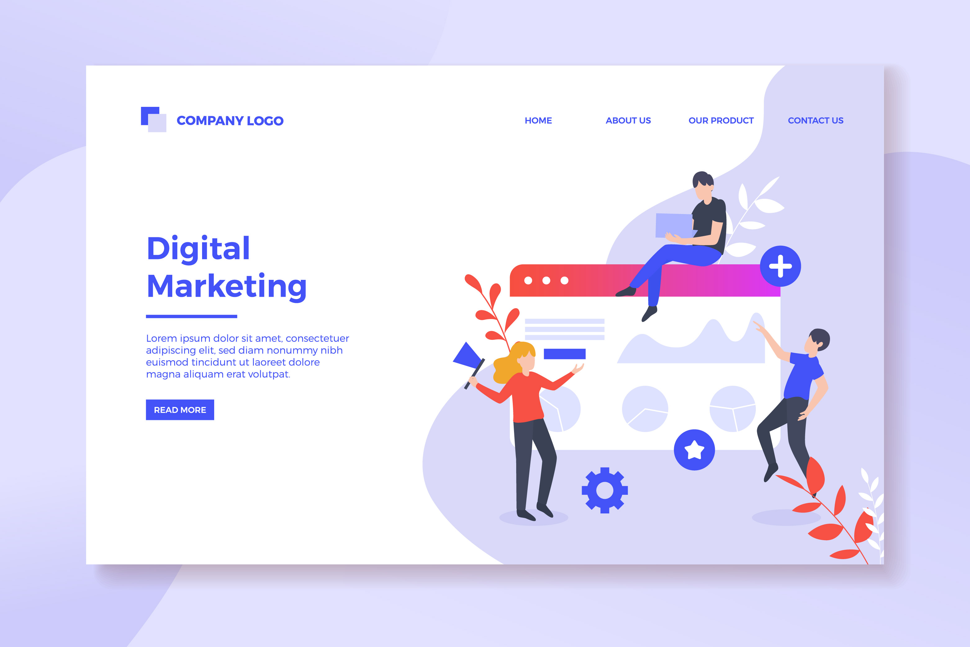 Digital Marketing Landing Page 1225354 Vector Art At Vecteezy vortexweb-landing-page