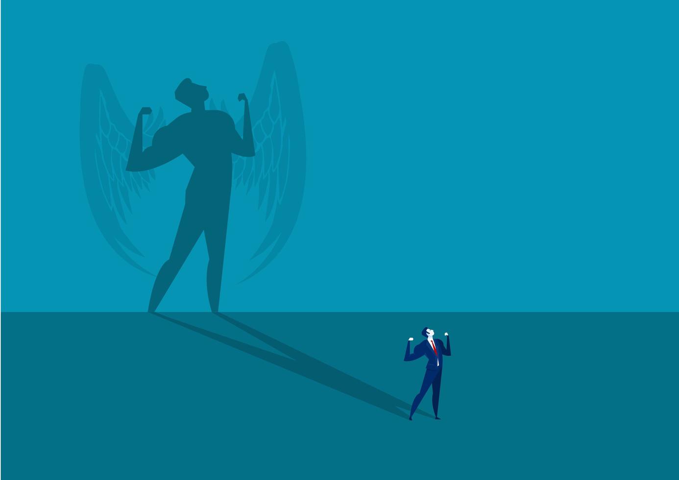 Business man with winged shadow vector