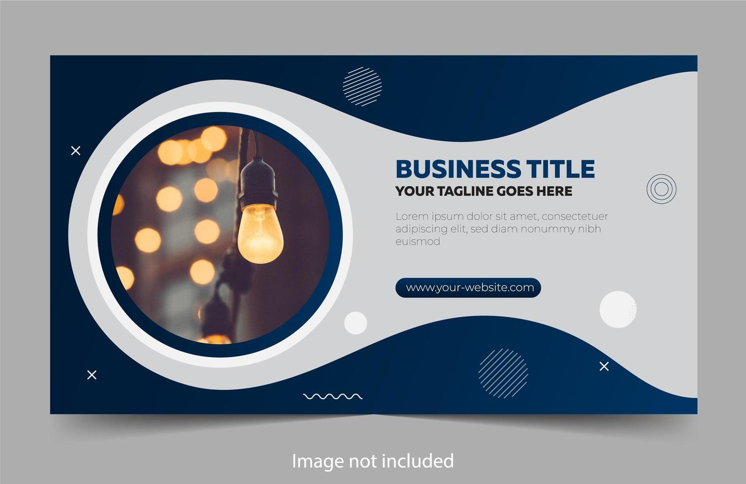 Business banner design with wavy blue shapes vector